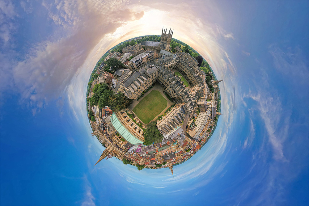 Oriel College drone 360