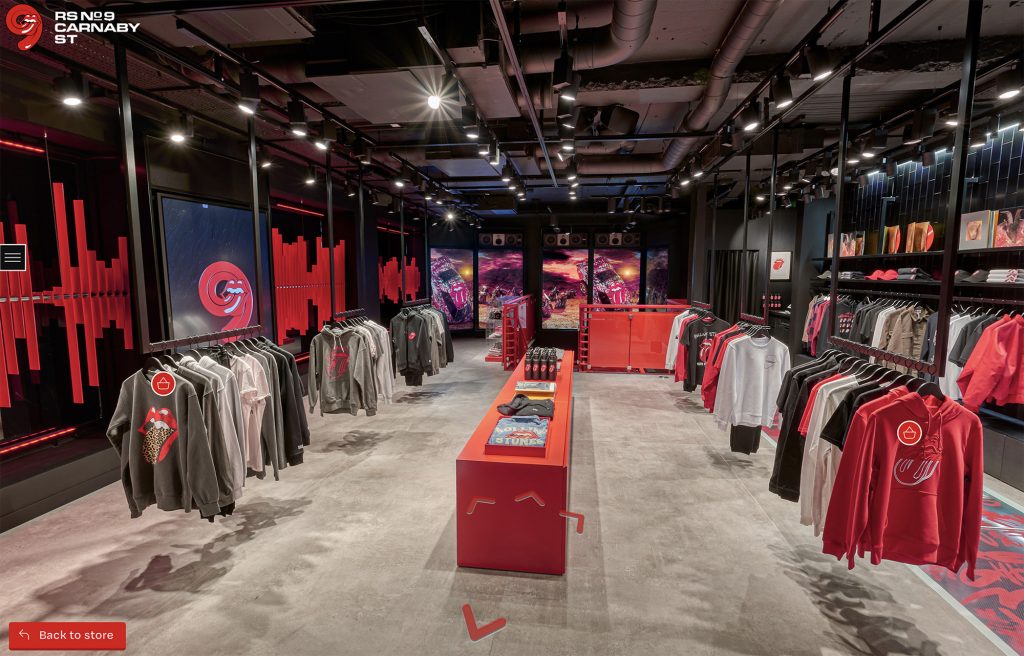 Rolling stones shoppable store virtual reality